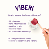 Organic Blackcurrant Powder 180g (Loose Powder)